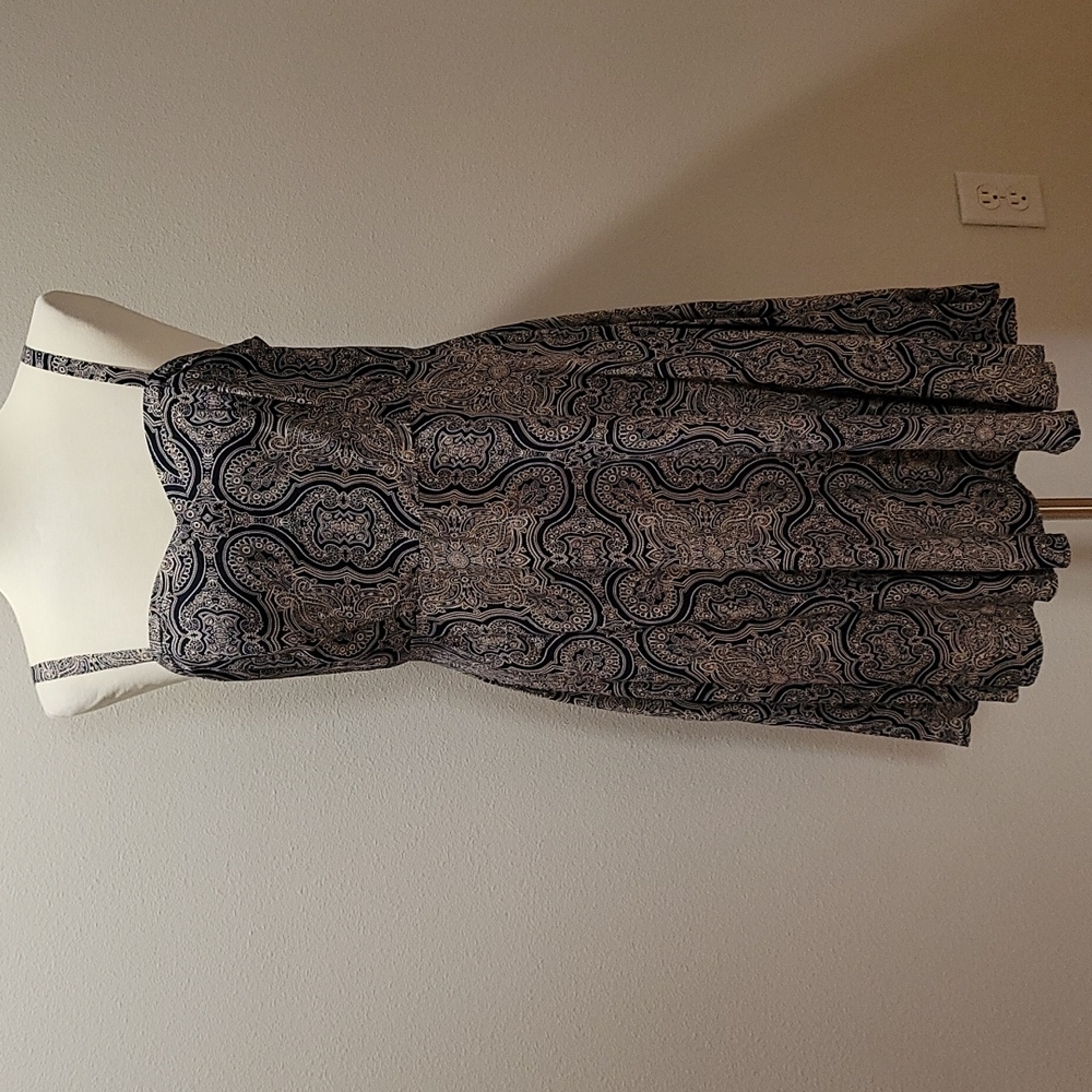 TORRID M/L PAISLEY MIDI CHALLIS TANK DRESS BLUE BANDANA PRINT MINIMALIST SIZE 00 - Picture 6 of 11